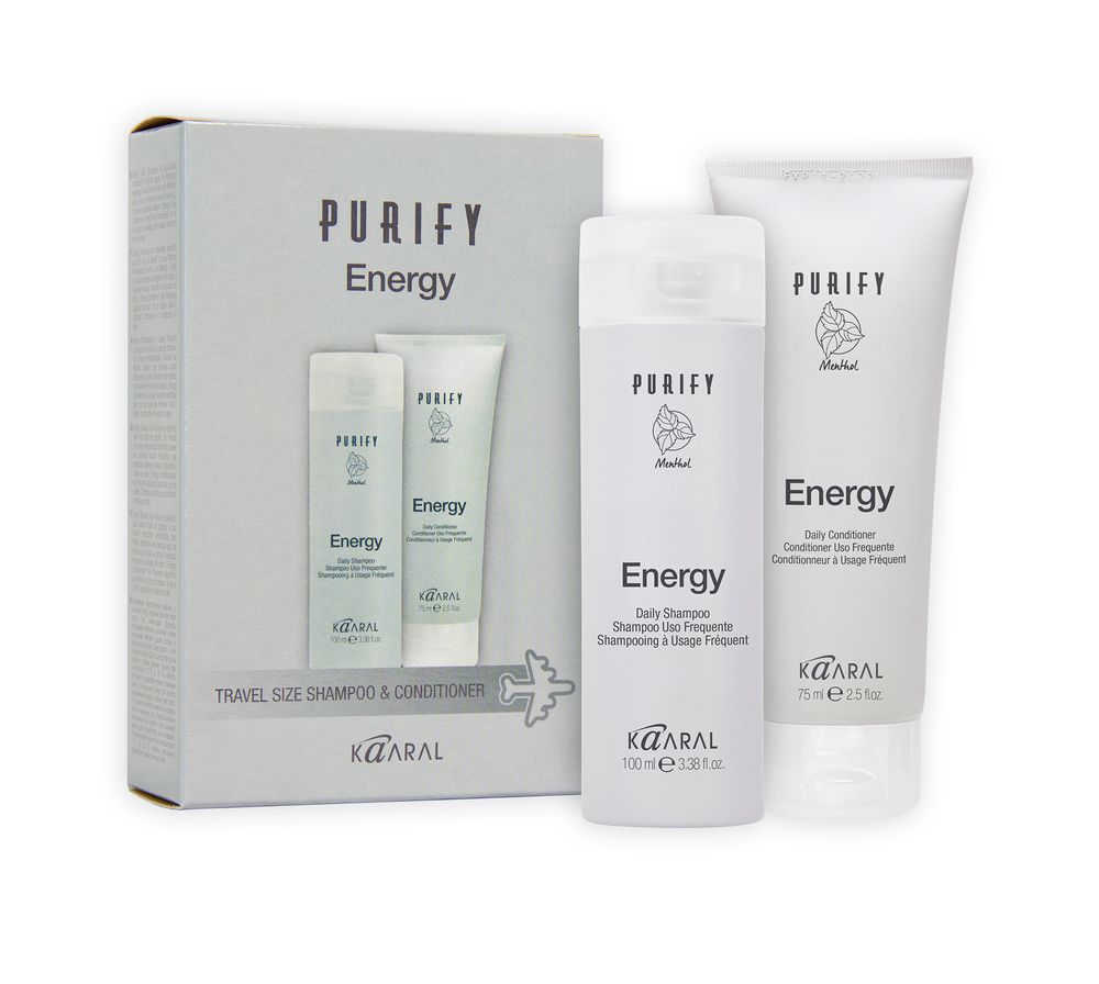 Набор KAARAL Purify Energy Travel Kit Shampoo &amp; Conditioner энергетический с ментолом (шампунь 100 мл. + кондиционер 75 мл.)