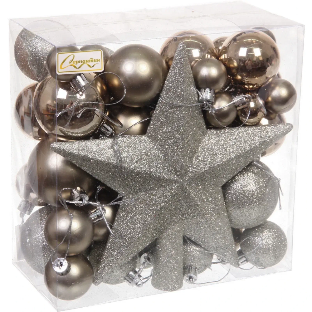 Набор ёлочных украшений «Brilliant fairy tale» 52 предмета, Шампань