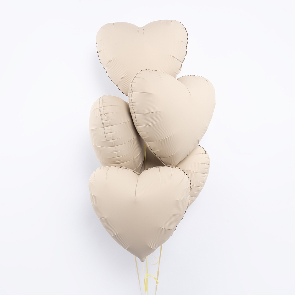 Шар (18''/46 см) Сердце, Кремовый Латте, Матовый, 1 шт., К088