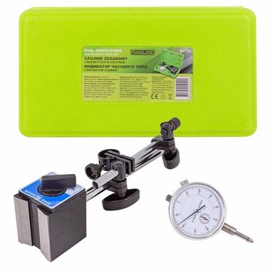 Индикатор часового типа с магнитной стойкой (0-10мм, погрешность-0,01мм), в пласт.кейсе ForsLine FL-01729