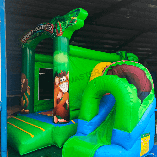 Надувной коммерческий батут Тропический лес 4х4х3.2 м