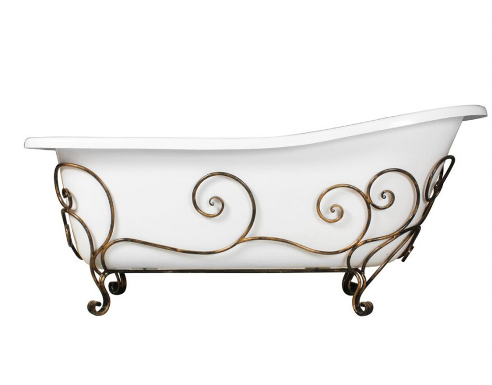 Ванна из литьевого мрамора Эстет Царская 170х73 белая, ФР-00000685