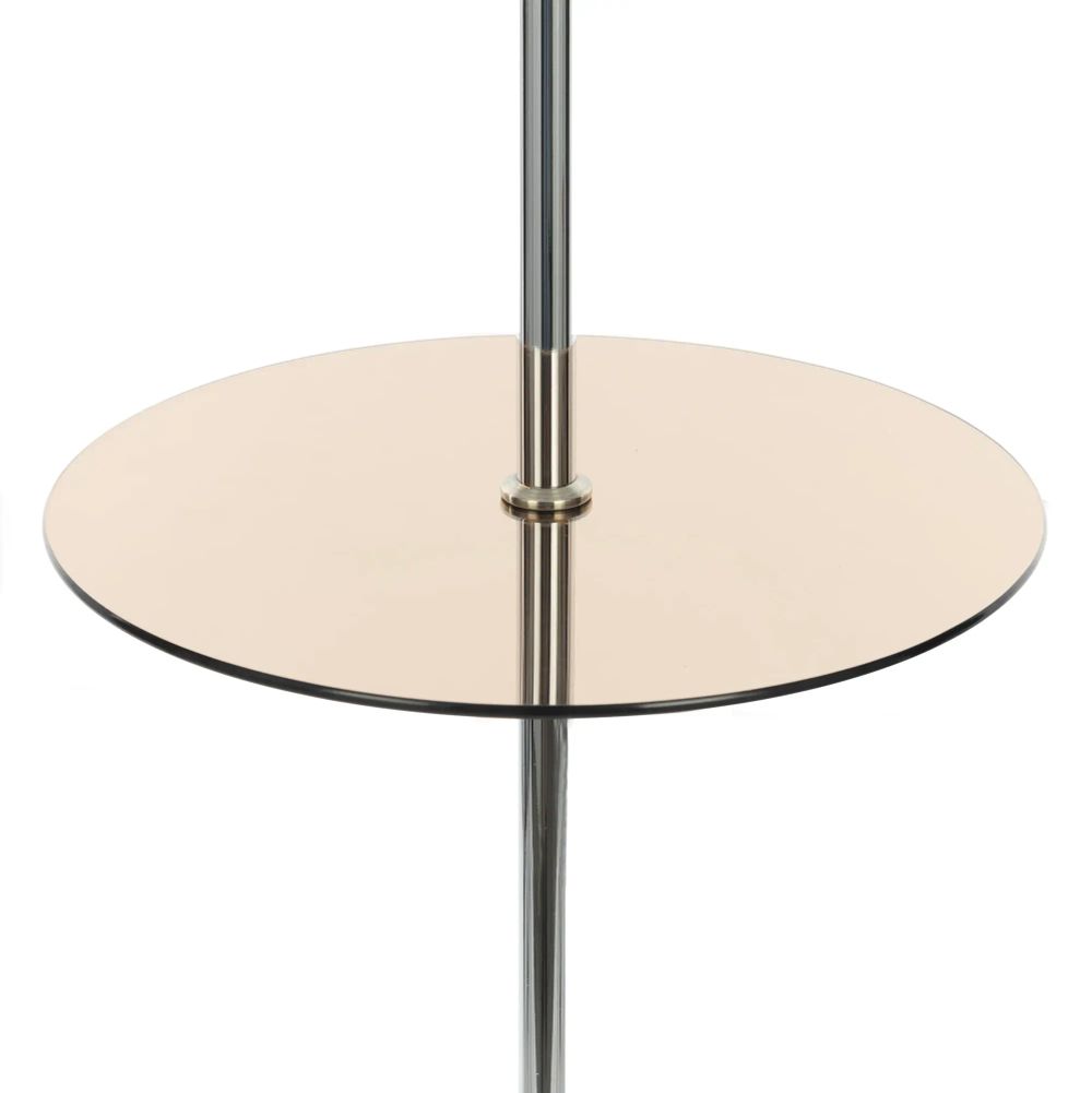 Citilux Линц CL402970T Торшер хром со столиком и белым абажуром