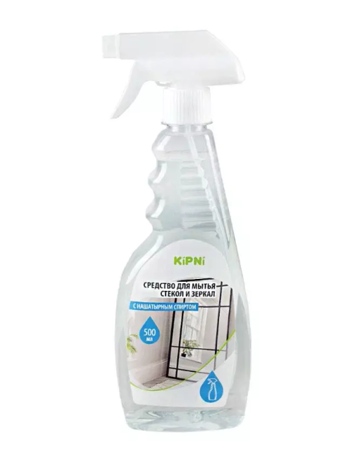 Средство для мытья стекол и зеркал KiPNi 0,5 л.