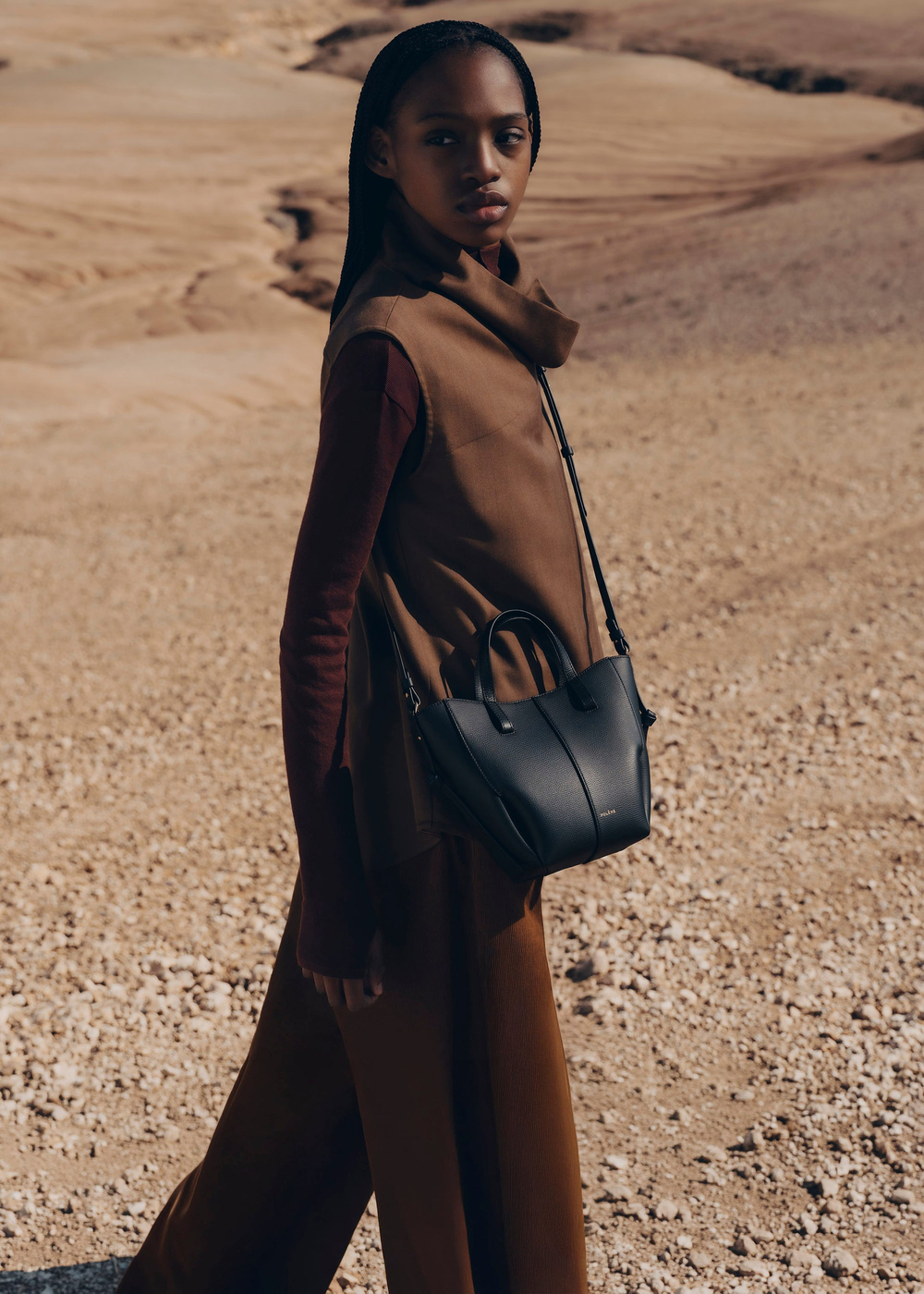 POLENE СУМКА CYME TOTE NANO, ЧЕРНЫЙ