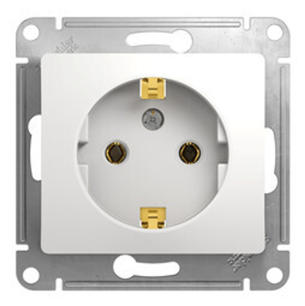 Розетка 1-м СП Glossa 16А IP20 с заземл. механизм бел. SE GSL000143