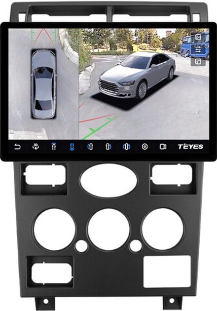 Магнитола для Ford Mondeo 3 2000-2006 (кондиционер) - Teyes CC3-2K-360 монитор 13" 2K QLED на Android 10, 6Гб+128Гб, CarPlay, 4G SIM-слот, 4 камеры в комплекте