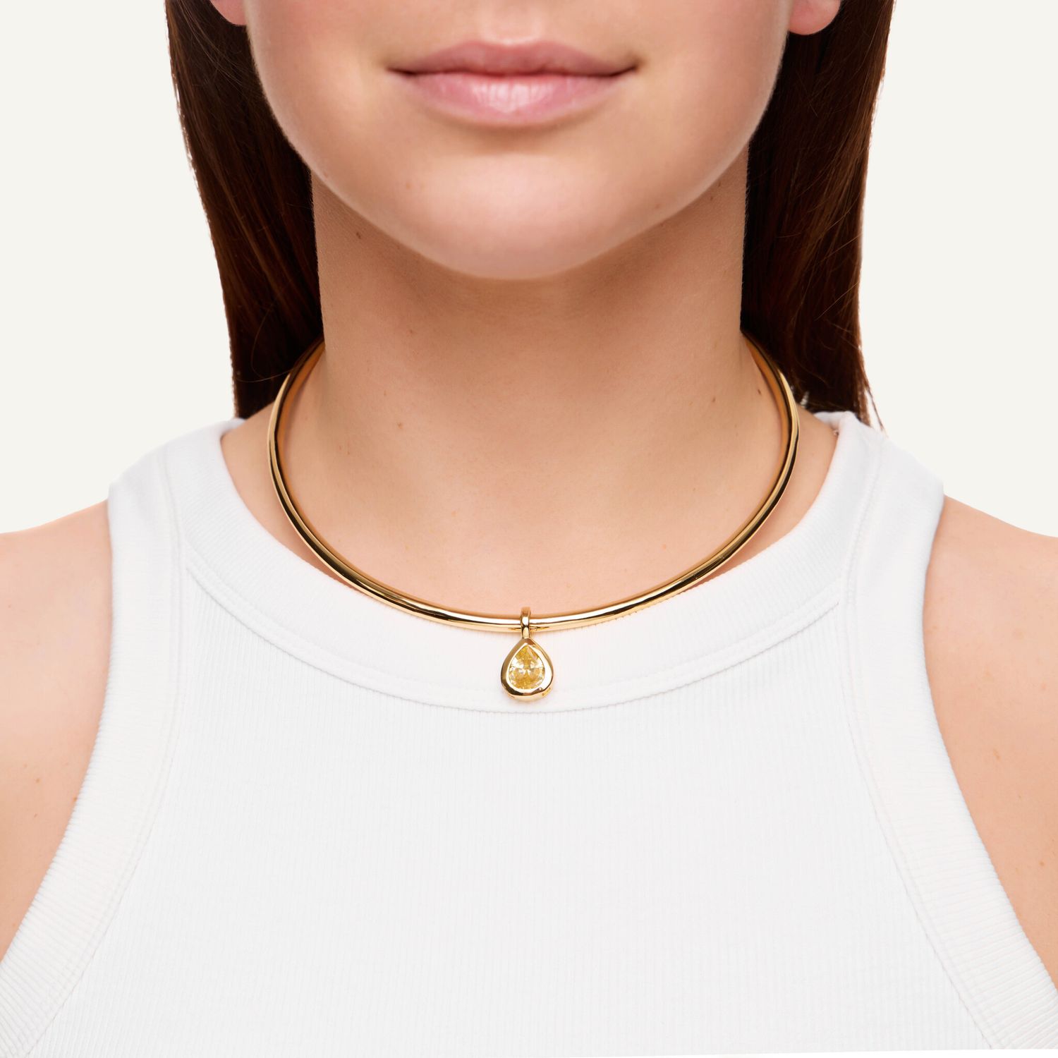 Чокер Gold Rigid Frame Necklace – Yellow Drop