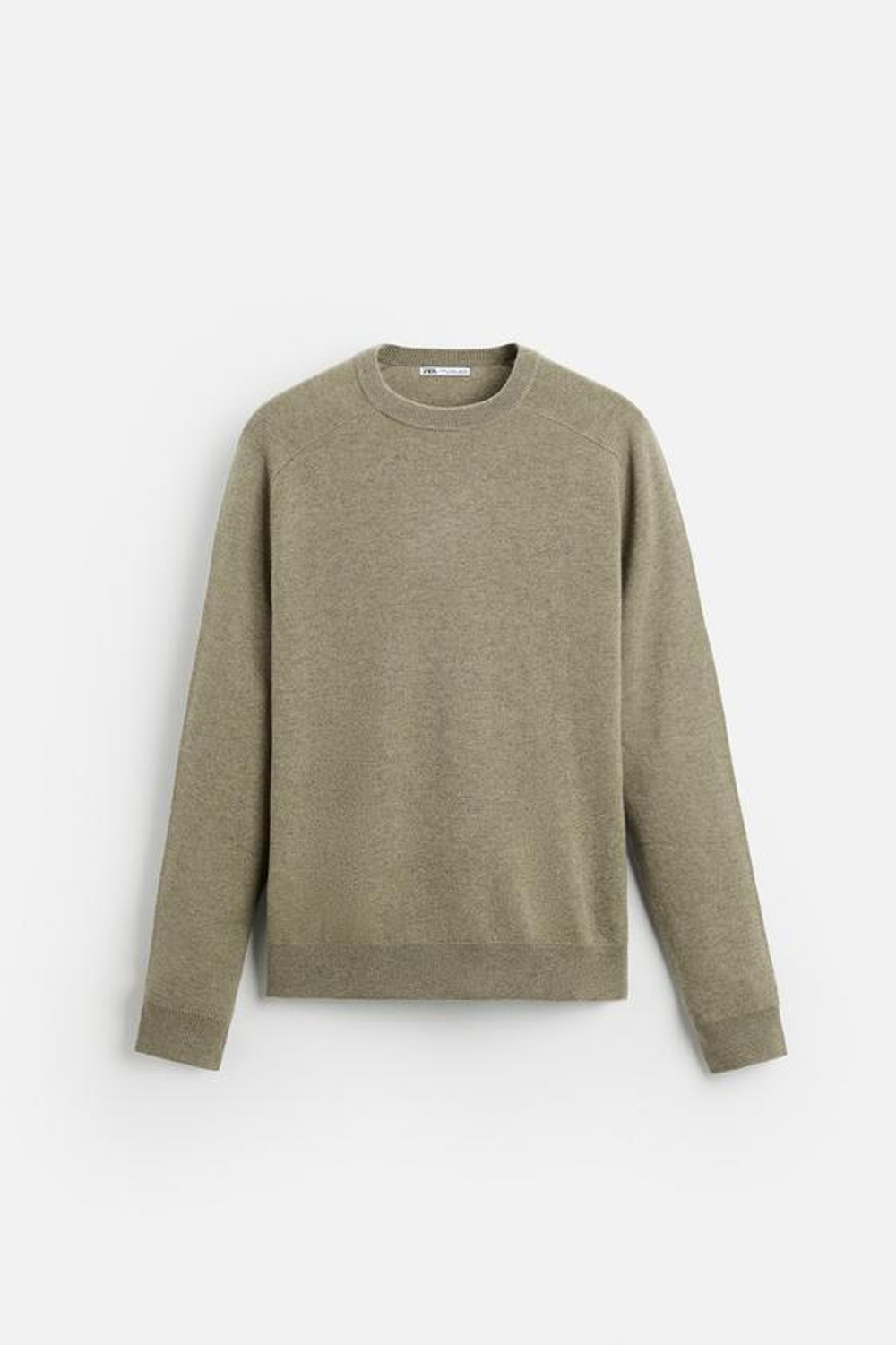 ZARA СВИТЕР ИЗ ЛЕГКОЙ ШЕРСТИ И КАШЕМИРА, СВЕТЛО-ЗЕЛЕНЫЙ