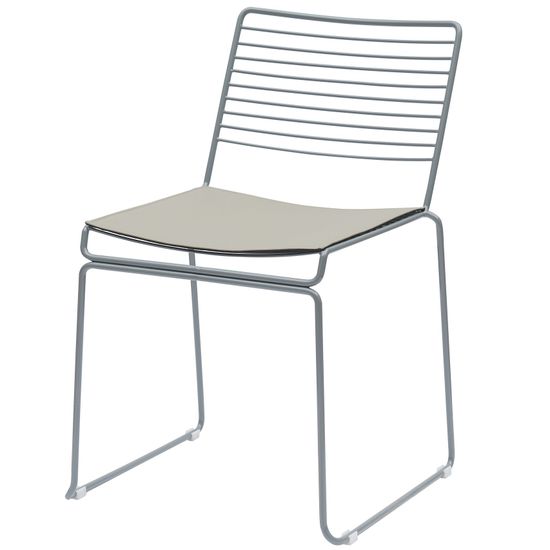 Стул металлический обеденный Hero серый с подушкой