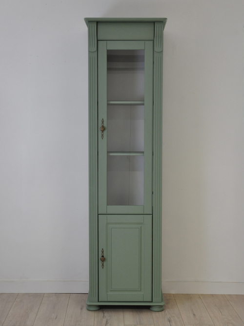 Шкаф-витрина Сюзанна из сосны, зеленый