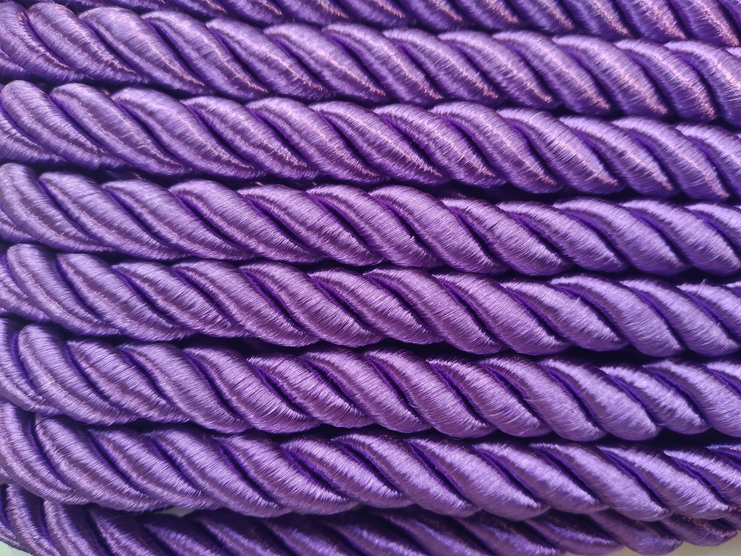 шнур витой однотонный 10мм фиолетовая 19