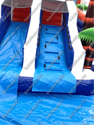 Коммерческий надувной водный батут с бассейном «Домик у моря» 10*7*5 м