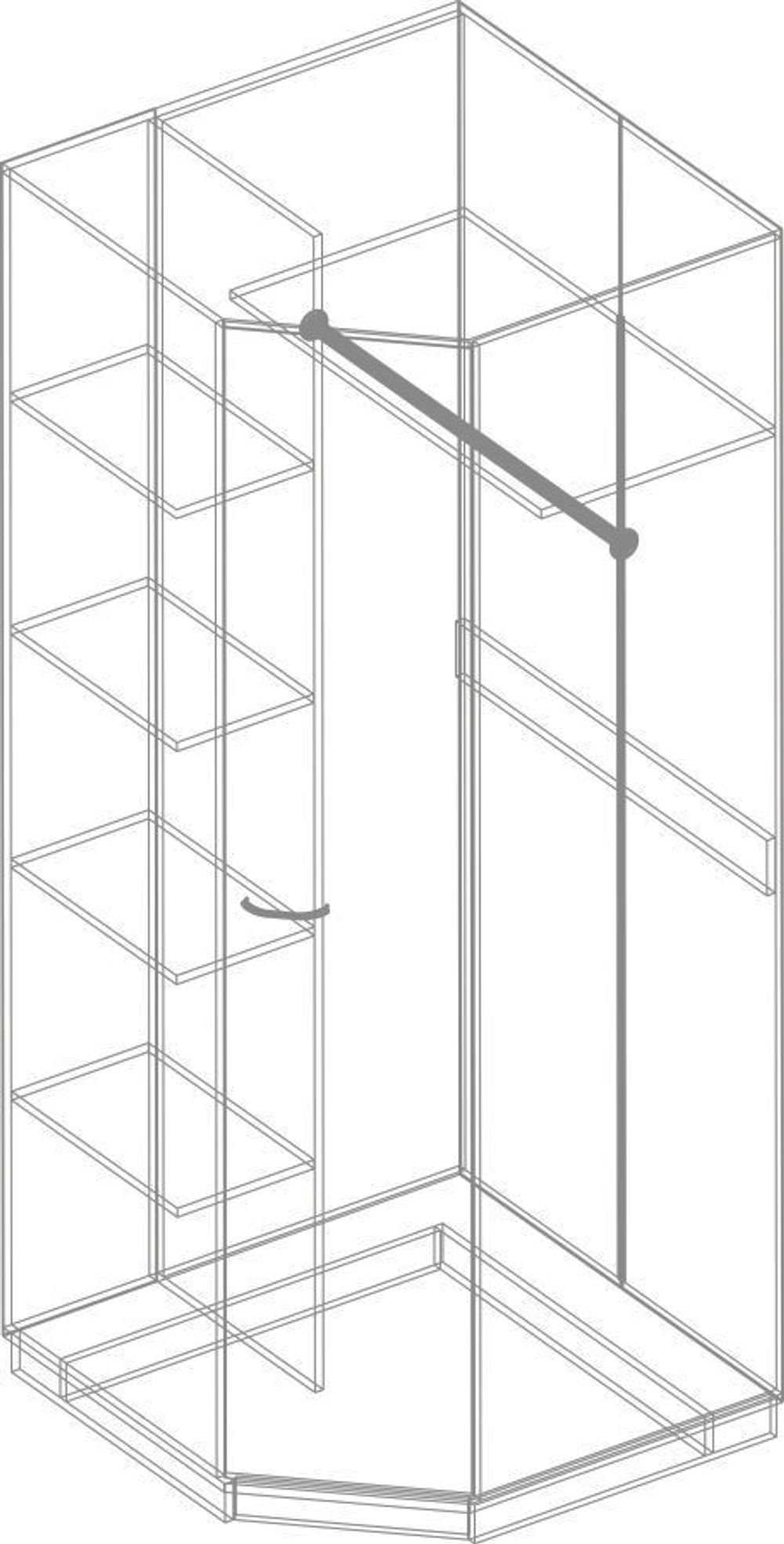 Шкаф угловой "Жасмин" (дуб баррик/белый лофт), ЛДСП/МДФ, Велес