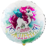 Шар Фольгированный Единорог крылатый (Ассорти)