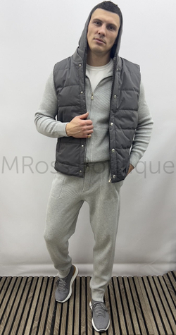 Мужской светло-серый спортивный костюм Brunello Cucinelli