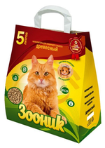 Древесный наполнитель Зооник для кошачьих туалетов 5 л