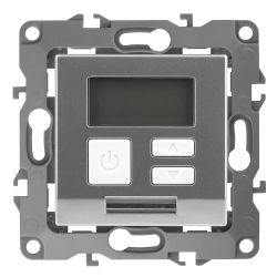 12-4111-03 ЭРА Терморегулятор универс. 230В-Imax16А, IP20, Эра12, алюминий | ЭРА 12 Алюминий