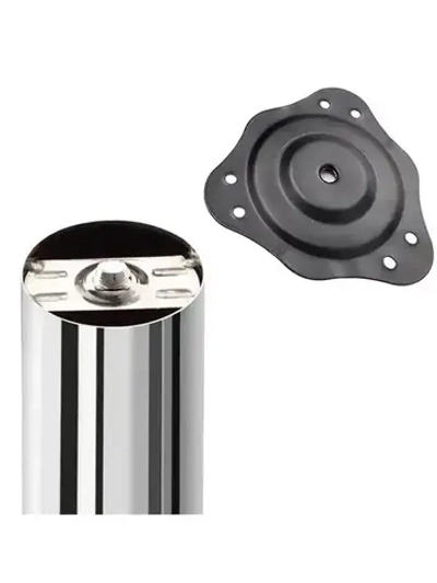 Ножки для стола комплект 4 штуки H 710 мм D 60 мм центральное крепление регулируемые хром / подстолье / опора мебельная металлическая для столешницы