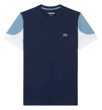 Мужская теннисная футболка Lacoste Sport Printed Colour-Block - navy blue/blue/white