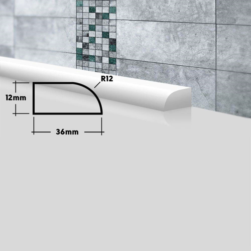 Бордюр акриловый ПШ36 "BNV" 36*12мм Белый 1,8м на ванну