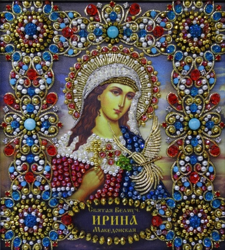 Ткань с нанесенной авторской схемой Образ Святой Ирины Македонской (+инструкция)