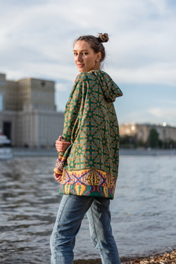 Худи "Миро зелёный", по мотивам живописи Жоана Миро