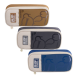 Пенал - косметичка Alingar, ткань, молния, 1 откидная планка, боковой карман, 210 х 85 х 40 мм, "CREATNESS", микс (корич, тем-серый, бирюзовый)