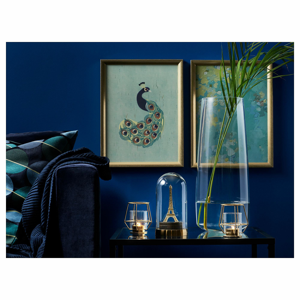 Подсвечник IKEA PARLBAND (ПЭРЛЬБАНД), Золотой, Металл, Стекло, 10 см