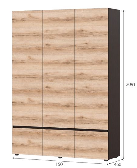 Шкаф 3-ств БЕРГЕН