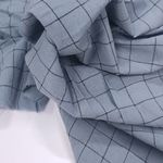 Варёный хлопок "Черная клетка на пепельно-голубом, 1.5*1.5 см"