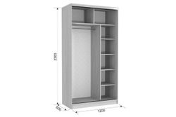 Шкаф-купе "Рио-7 600 Розы 2" (дуб млечный), ЛДСП 16 мм, Мебельсон