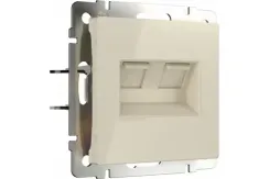 Розетка RJ45 Werkel двойная слоновая кость 27126