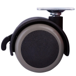 РОЛИК СТРОЙБАТ ДВОЙНОЙ НА ПЛОЩ СО СТОПОРОМ СЕРЫЙ 50ММ 556080