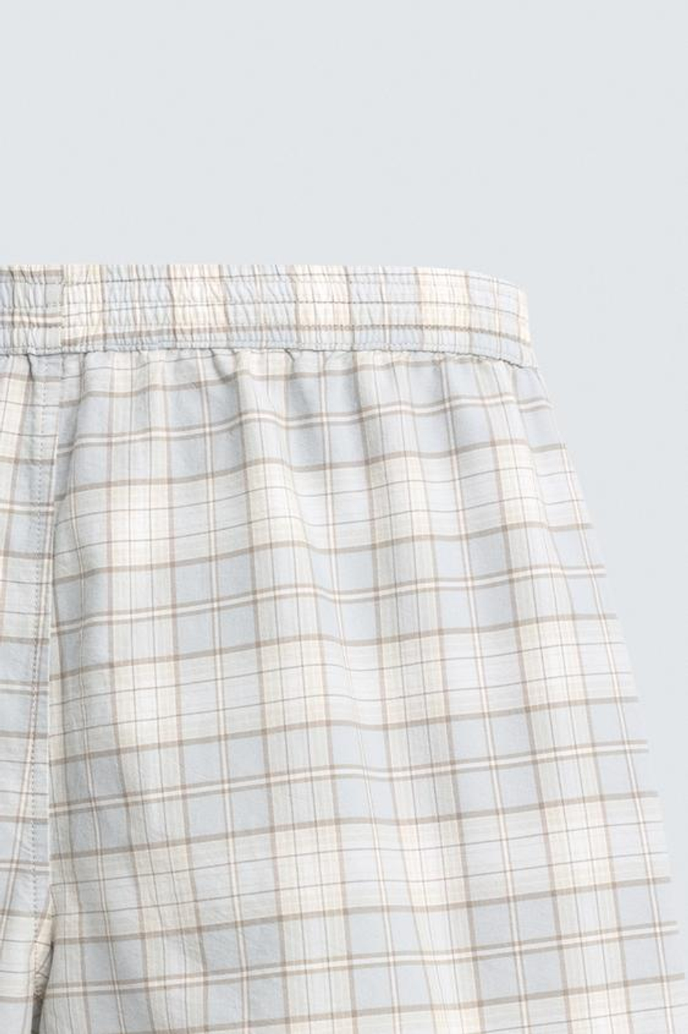 ZARA ШОРТЫ В КЛЕТКУ КЛАССИЧЕСКОГО КРОЯ, НЕБЕСНО-ГОЛУБОЙ