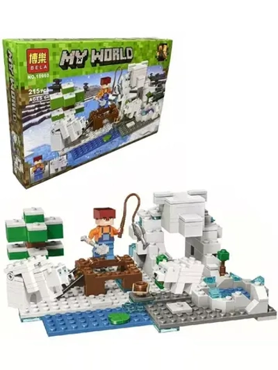 Конструктор Майнкрафт Зимняя рыбалка 215 деталей