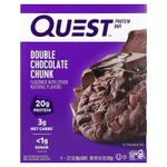 Quest Nutrition, Протеиновый батончик, двойные кусочки шоколада, 4 батончика, 60 г (2,12 унции)