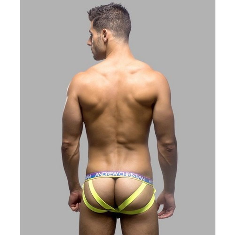 Мужские трусы джоки салатовые Andrew Christian jOck  AC9706