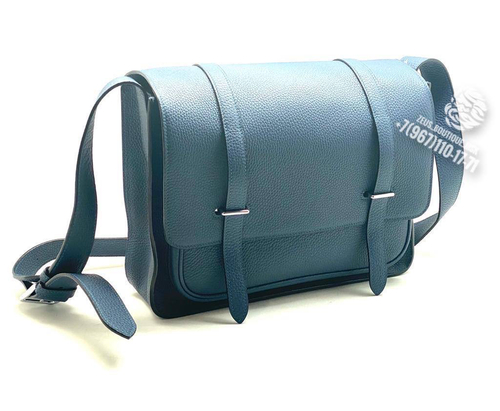 Сумка через плечо Hermes Sac a Depeches мессенджер голубая