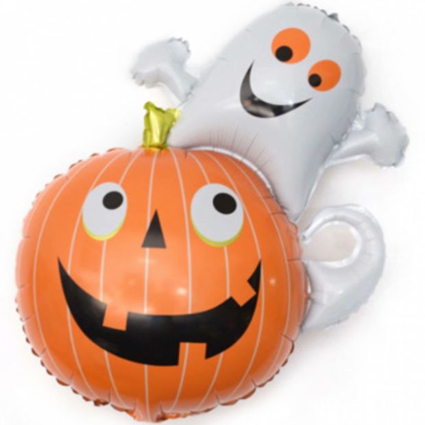 Шар-фигура, фольга, "Хэллоуин.Тыква и привидение" 31"/79 см (БГ-30)
