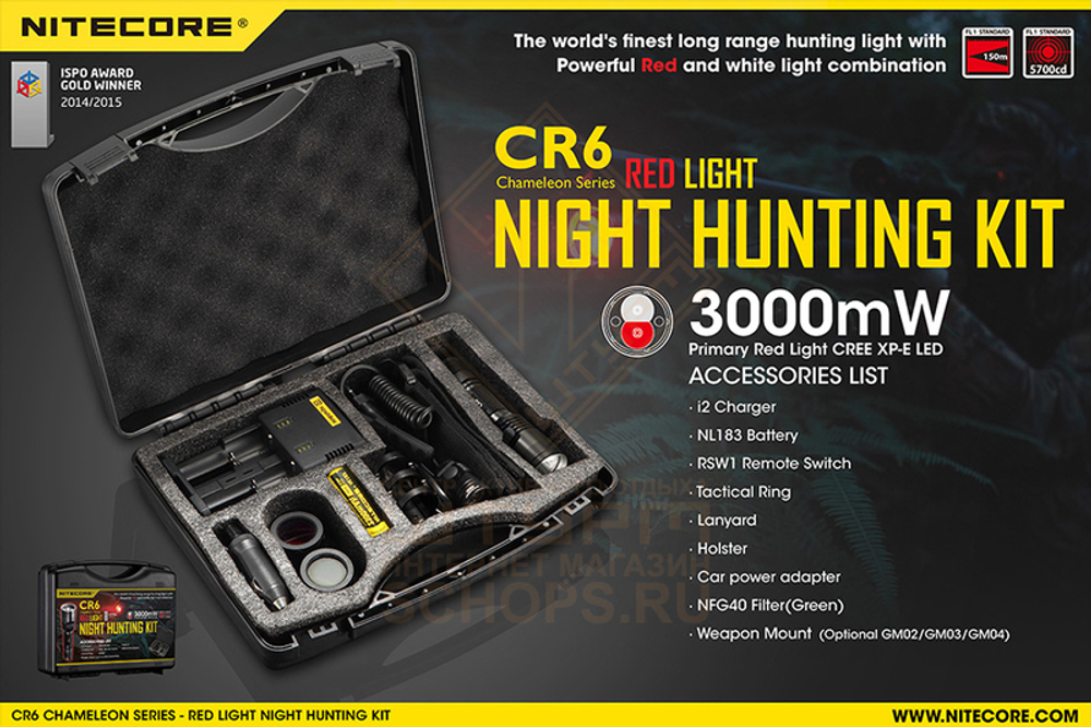 Фонарь Nitecore CR6 Red Light Hunting Kit