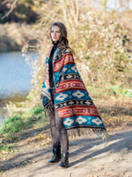 Шарф теплый с орнаментом Навахо