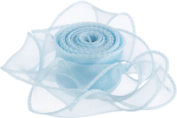 Лента декоративная (4 см*9,14 м) Органза с леской, Голубой, 1 шт., 6233850