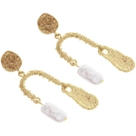 Серьги из гиппоалергенного сплава «АЛЕГРО», цвет серебро и золото, 6,5см