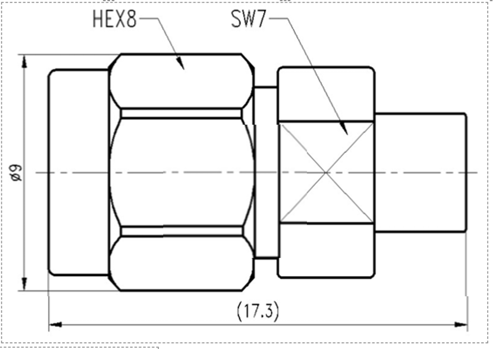 LT-SMAM-SMPM-18G, Коаксиальный переходник SMA-SMP, 18 ГГЦ