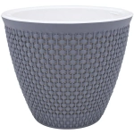 Кашпо для цветов пластиковое 1,6л d-16 см «Ротанг» Серый