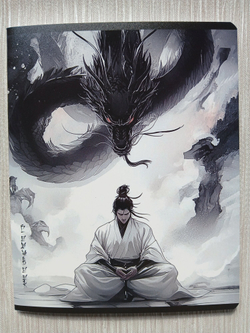 Тетрадь 48 листа А5+. "Дракон и Самурай", общая, клетка. Формат А5+ (163*203 мм). Арт.120042. С полями. Комплект 5 шт.