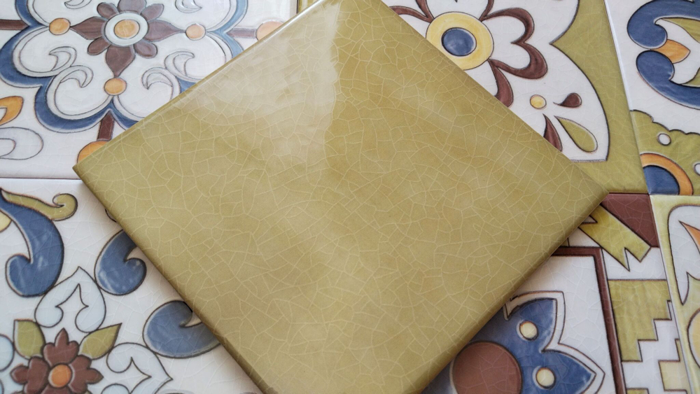 Плитка настенная Krakle Olive glossy 150x150х7 мм