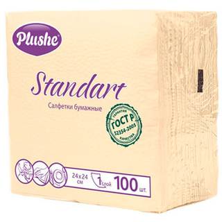 Салфетка 24х24(1сл.) 100 л. Plushe Standart Абрикос