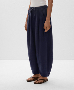 OYSHO Брюки-шаровары из 100% льна, темно-синий